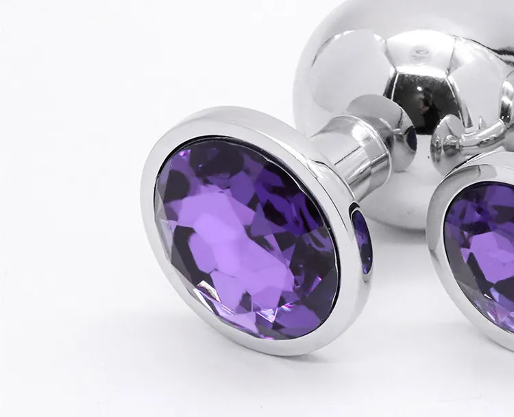 Luxury Metal Pleasure Plug Set – 3 Sizes | Stainless Steel with Crystal Accent - Image 3